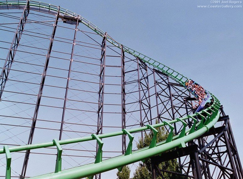 First drop on the coaster formerly known as Steel Phantom