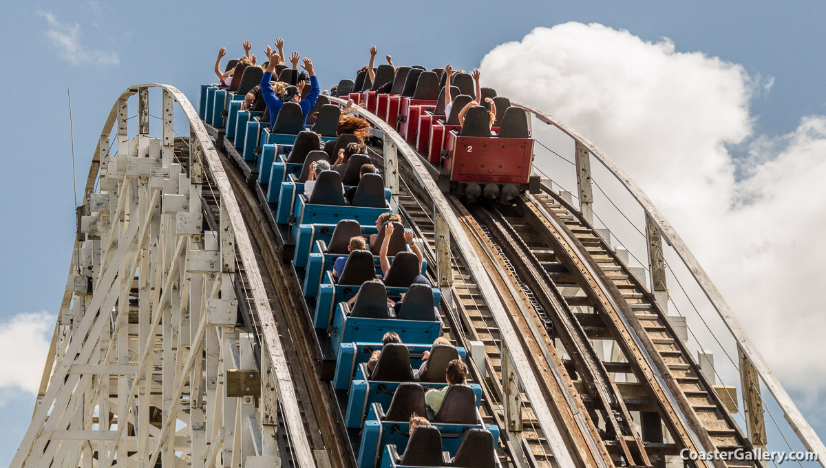 Pictures of a racing roller coaster