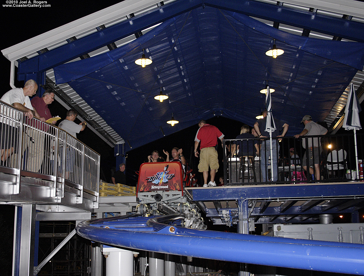 Loading platform on the Sky Rocket at Kennywood