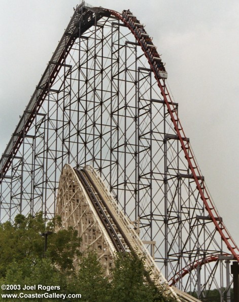 Two roller coasters in Allentown, PA