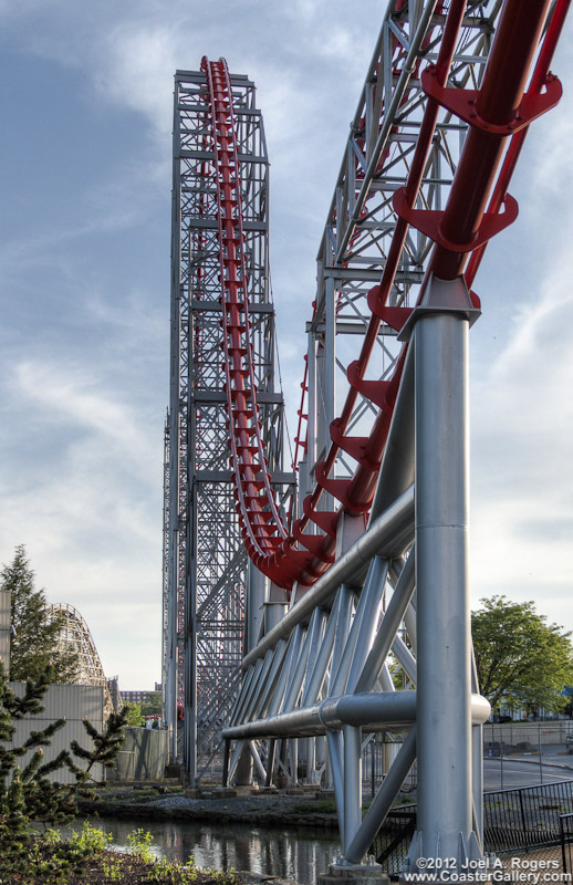 Coaster going over a river