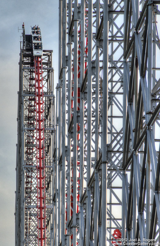 First drop on Dorney Park's Steel Force coaster