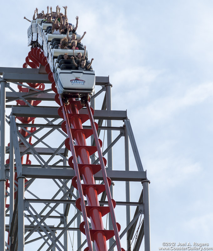 First drop on Dorney Park's Steel Force coaster