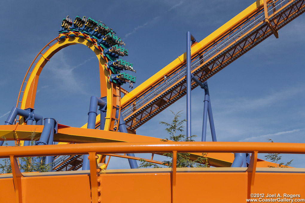 Stock images of roller coasters