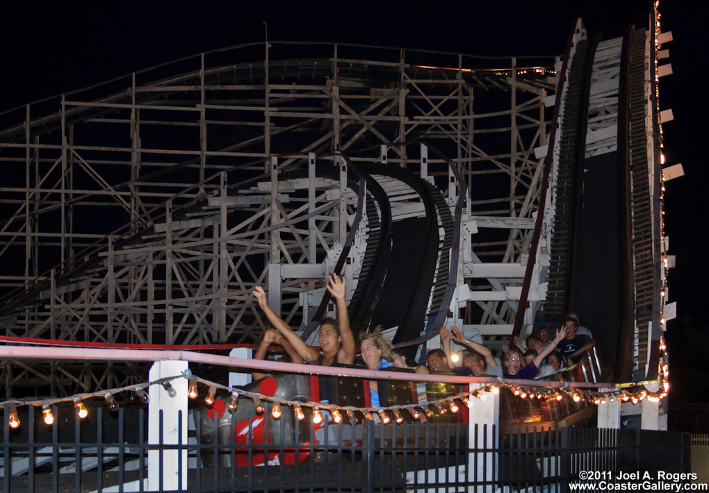 Roller coaster after dark