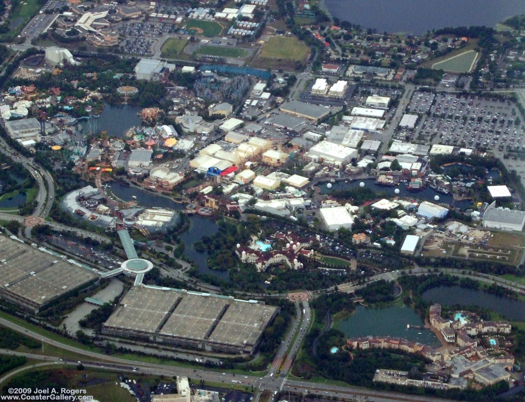 View taken while flying over Universal Studios in Orlando, Florida