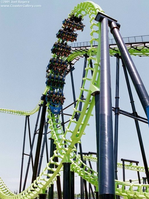 Vertical loop on X Flight at Geauga Lake