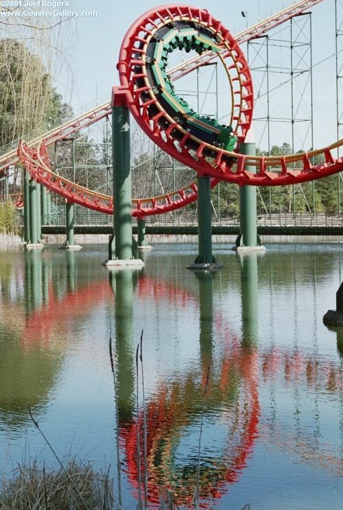 Anaconda roller coaster over the water