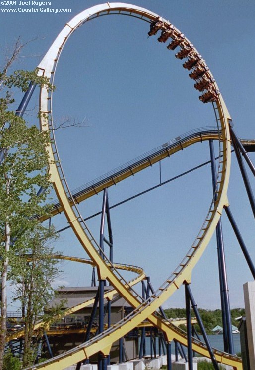 Floorless coaster vertical loop