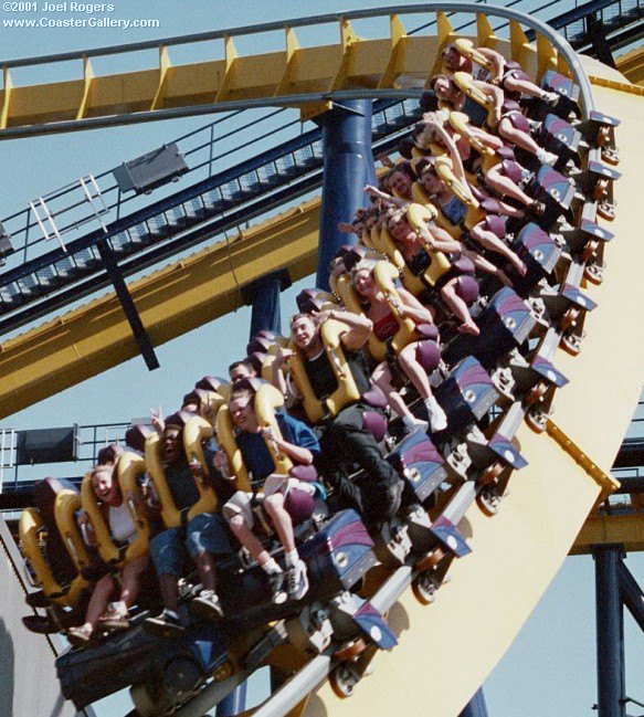 Floorless coaster train