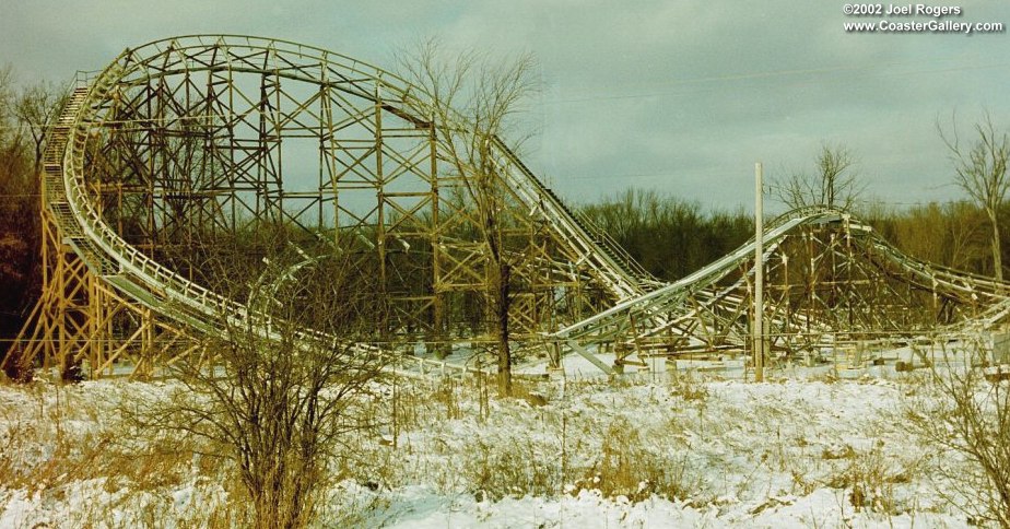 Excalibur steel coaster with wood supports