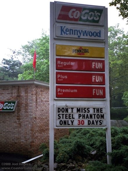 Kennywood sign saying farewell to the Steel Phantom