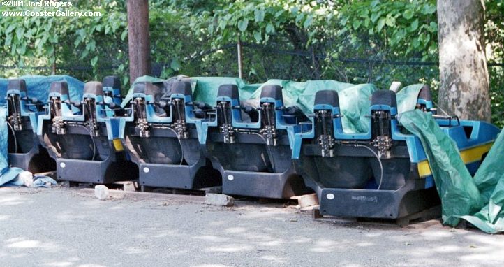 Old roller coaster trains