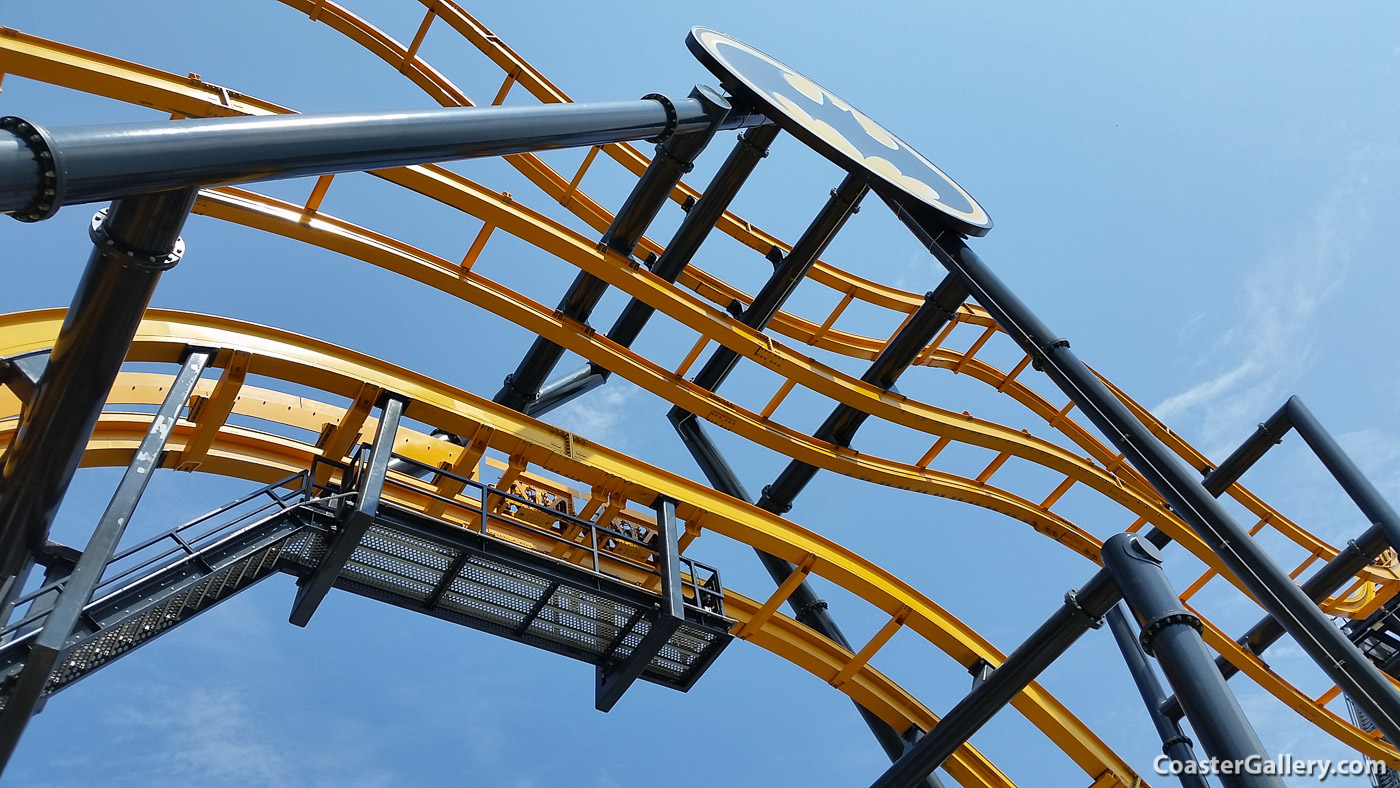 Pneumatic Block Brakes and Magnetic Trim Brakes on a roller coaster
