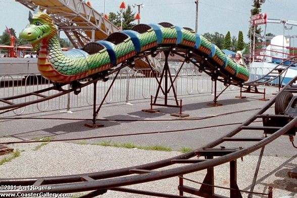 Dragon themed kiddie roller coaster