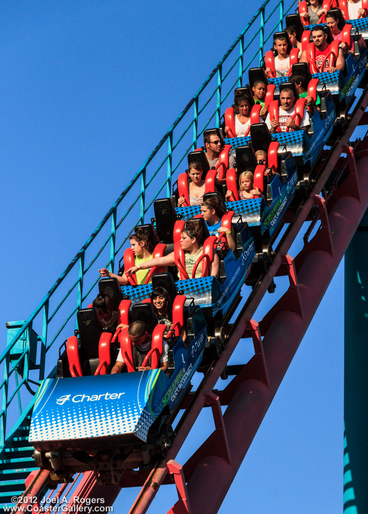 Kids on a roller coaster
