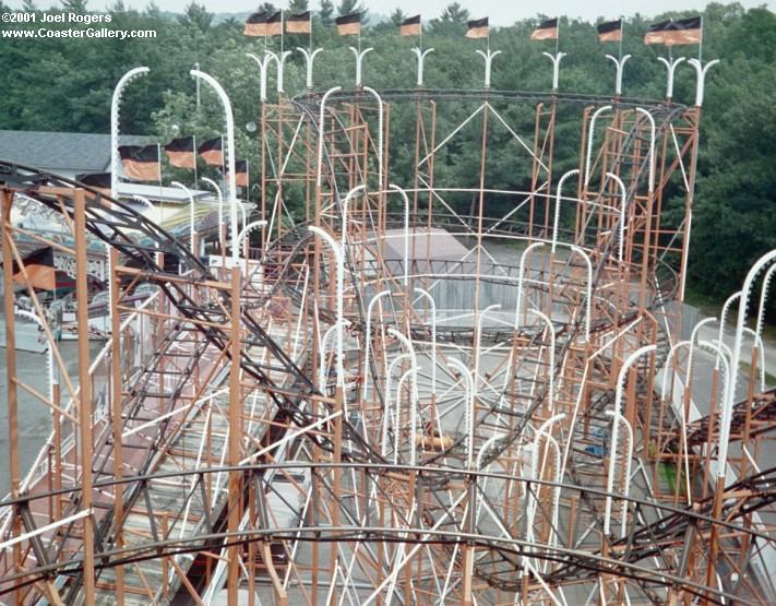 View of a steel roller coaster