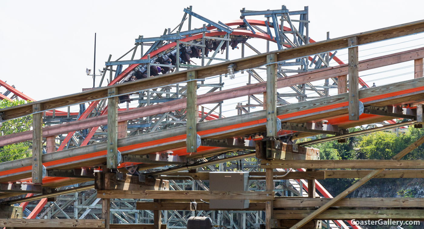 Zero-g roll inversion on Iron Rattler at Six Flags Fiesta Texas