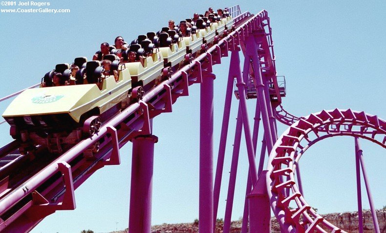 Jester roller coaster at Six Flags New England