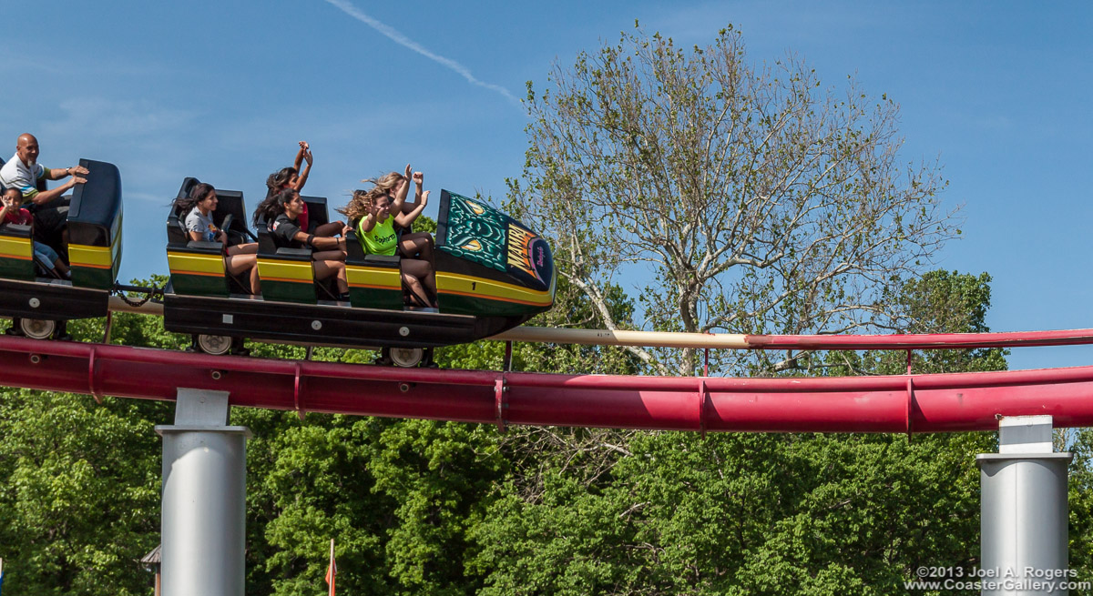 Trains on the Mamba coaster.