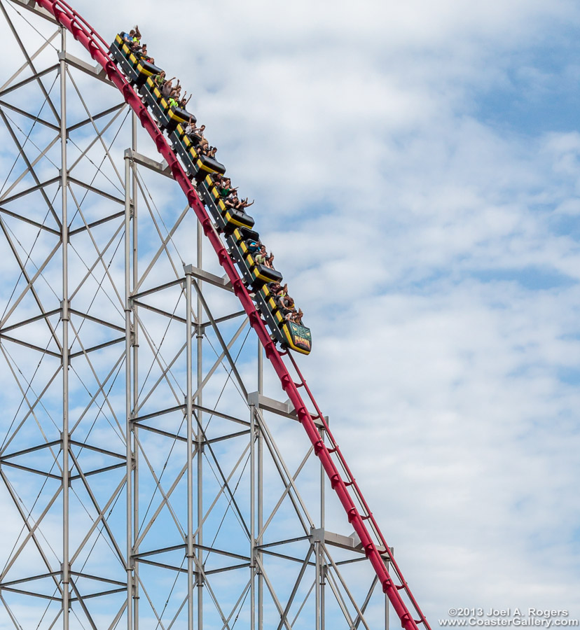 First drop on the Mamba hyper-coaster at Worlds of Fun