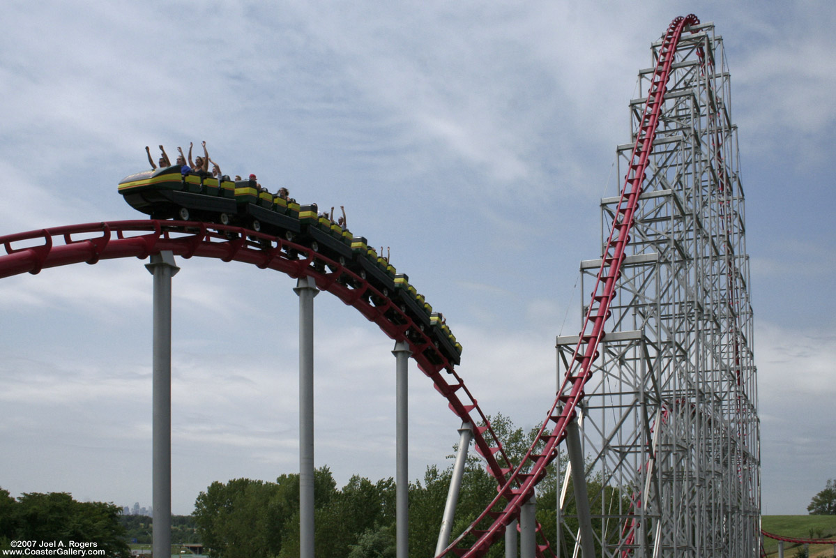 Mamba roller coaster train in Kansas City