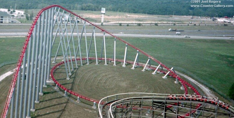 On-ride view from Mamba roller coaster