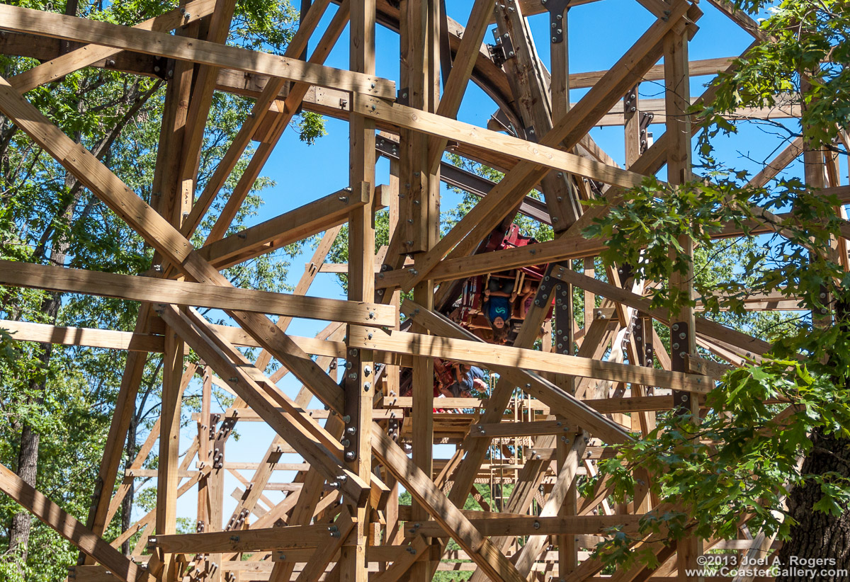 The looping wooden roller coaster at Silver Dollar City