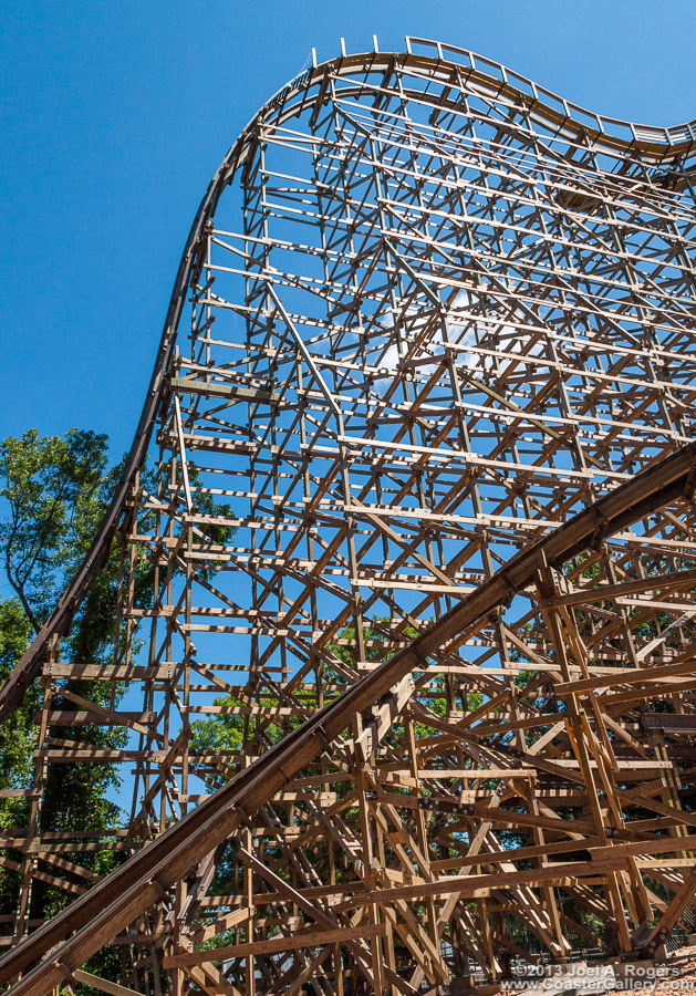 First Drop on the Outlaw Run roller coaster in Branson, MO