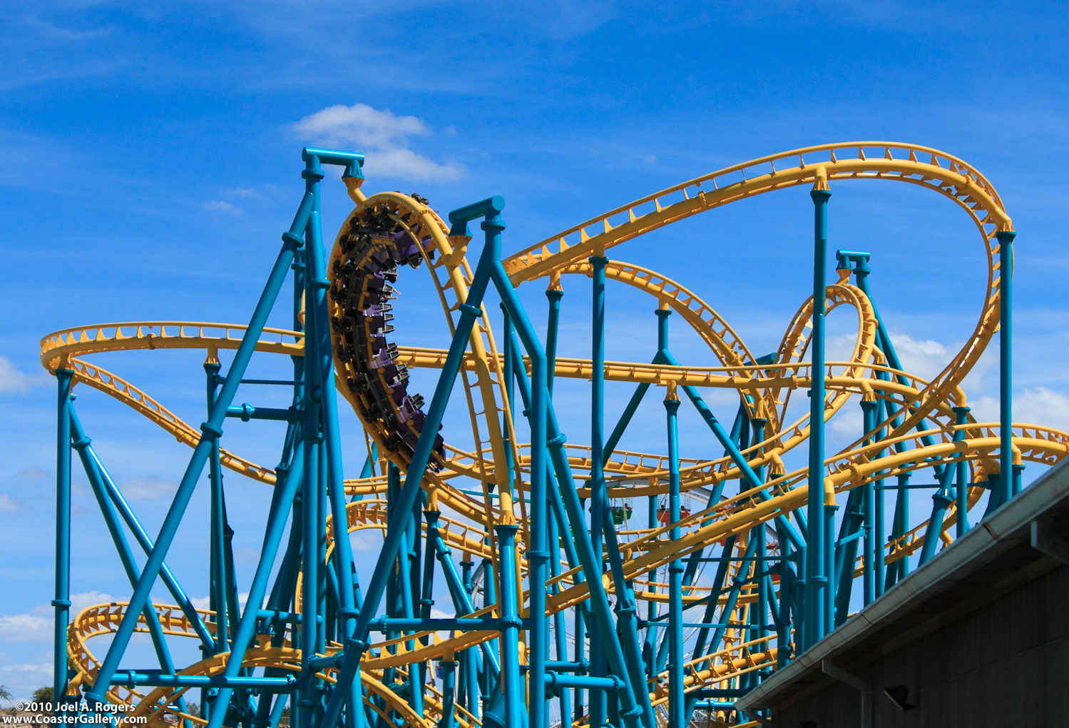 Image of a tangle of roller coaster track in Texas