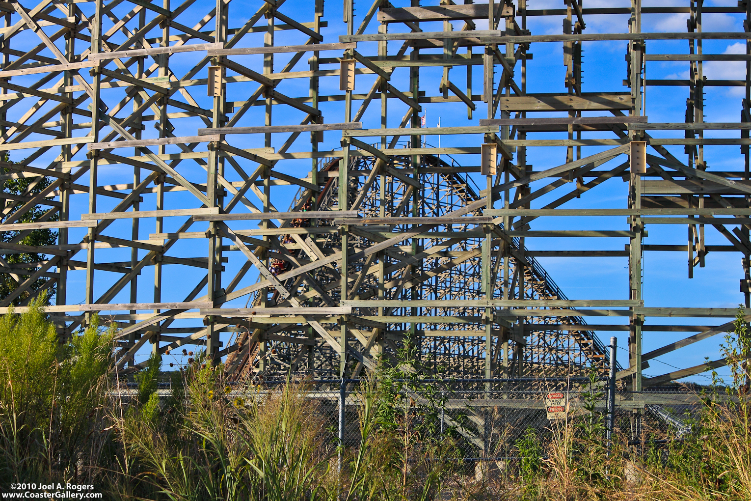Wooden roller coaster in San Antonio, Tx
