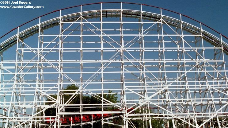 Profile view of the hill on the Judge Roy Scream roller coaster