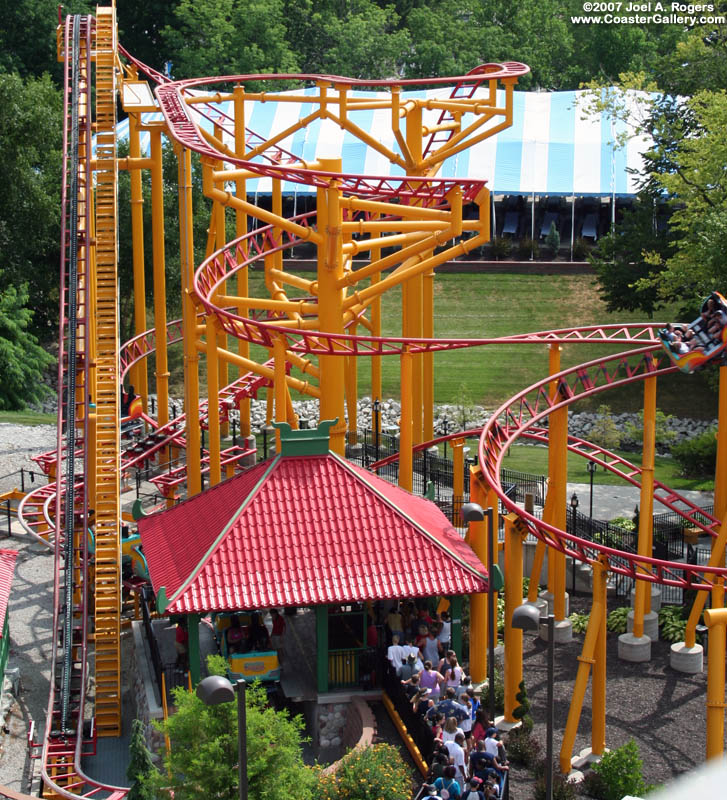 Spinning Dragons roller coaster at Worlds of Fun