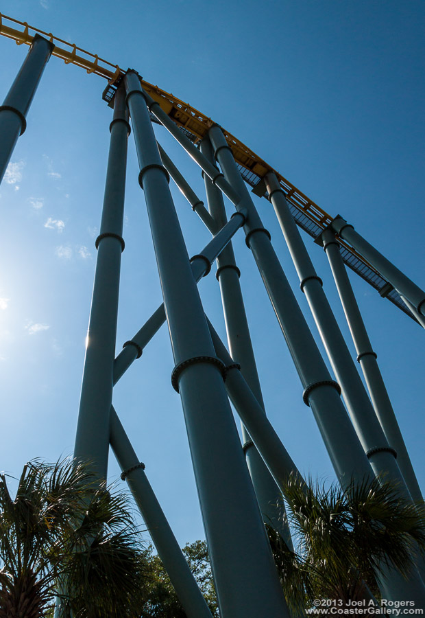 Standing beneath a coaster