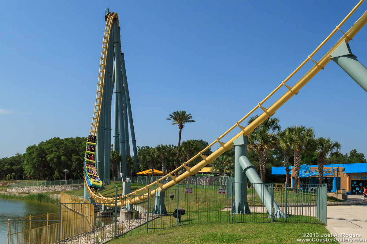 Head-on shot of a roller coaster in Texas