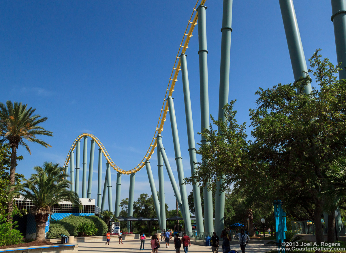 Steel Eel roller coaster at SeaWorld Texas