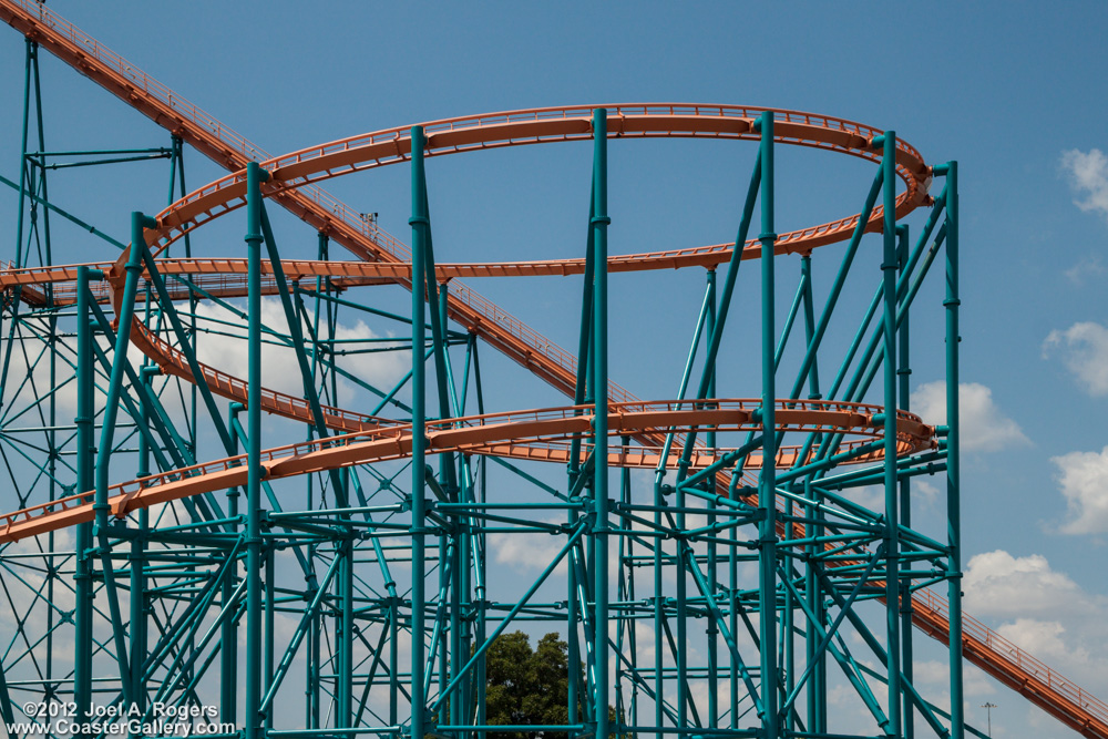 Helix turn on the Titan roller coaster