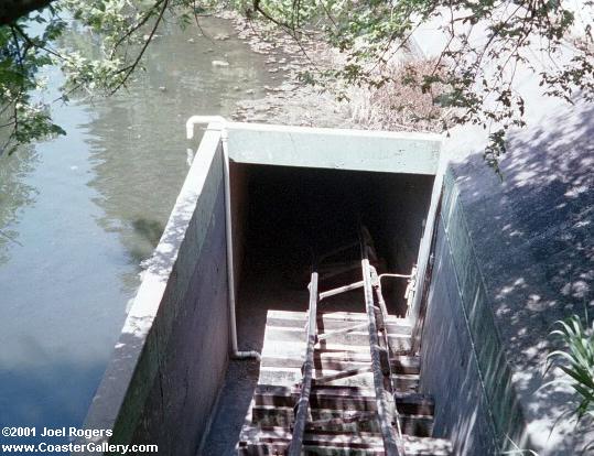 View of the tunnel on the Mine Train roller coaster