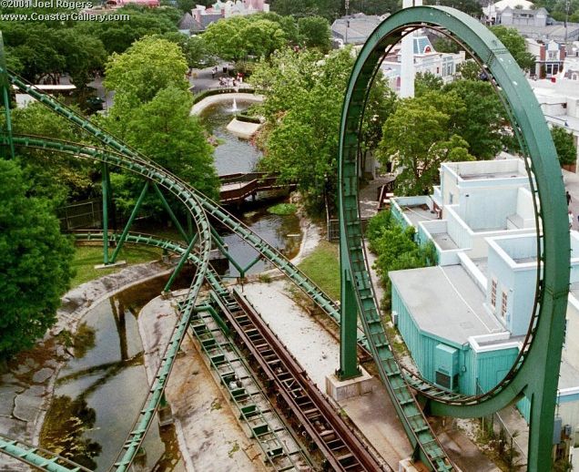 Six Flags AstroWorld looping roller coaster