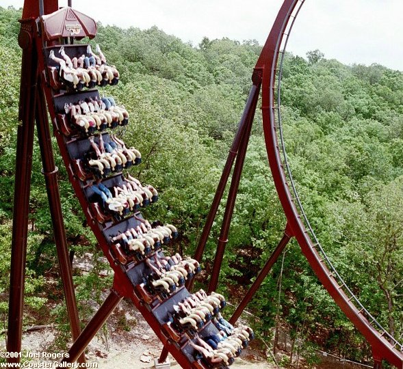 Roller coaster going vertical