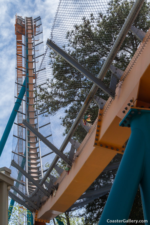 Airtime thanks to the many drops on the Goliath roller coaster at Six Flags Over Georgia