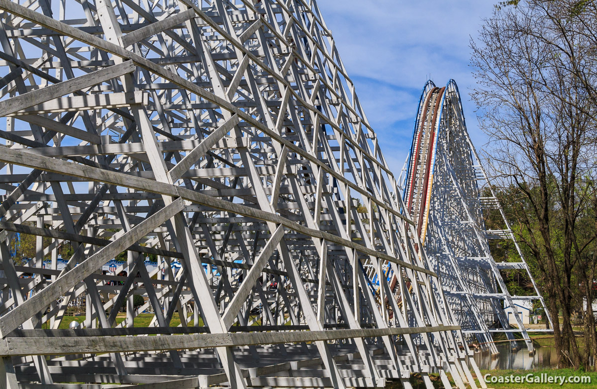 Great American Scream Machine roller coasters at Six Flags amusement parks