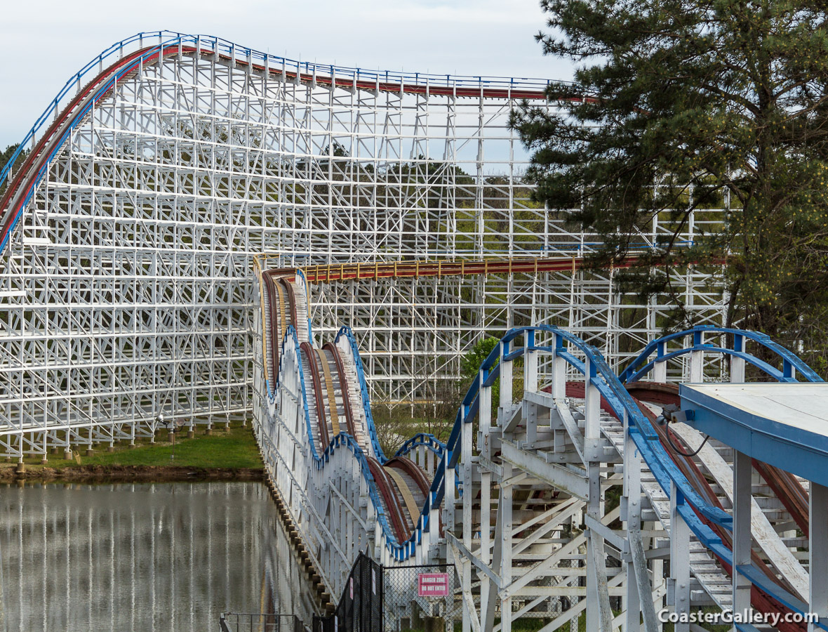 GASM at Six Flags Over Georgia. Roller coaster by the Chattahoochee River.