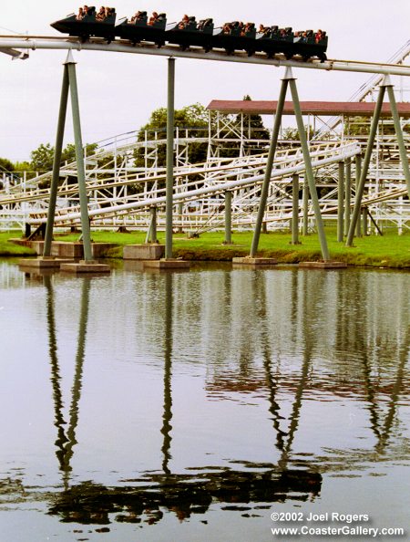 Lagoon and roller coaster in Altoona, Iowa