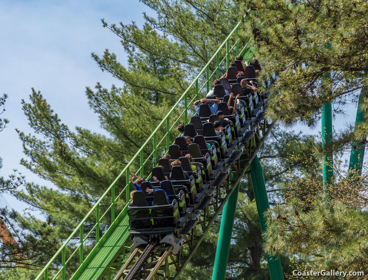 Behind the scenes pictures of a roller coaster