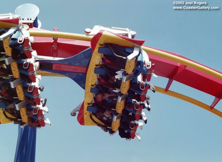 Flying coaster at Six Flags Over Georgia