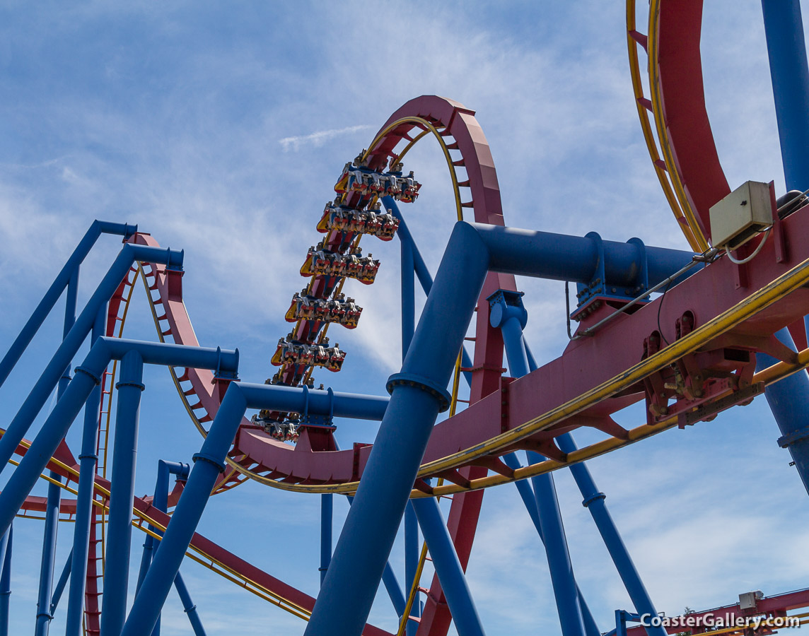 Flying coaster at Six Flags Over Georgia