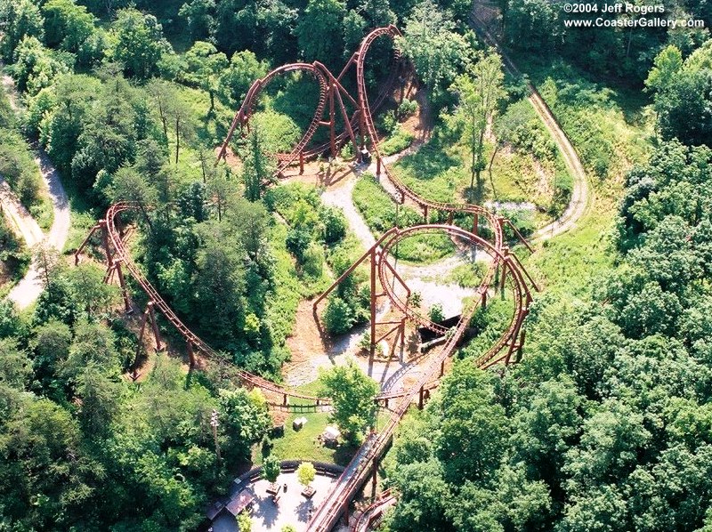 Three loops of the coaster in Dollywood