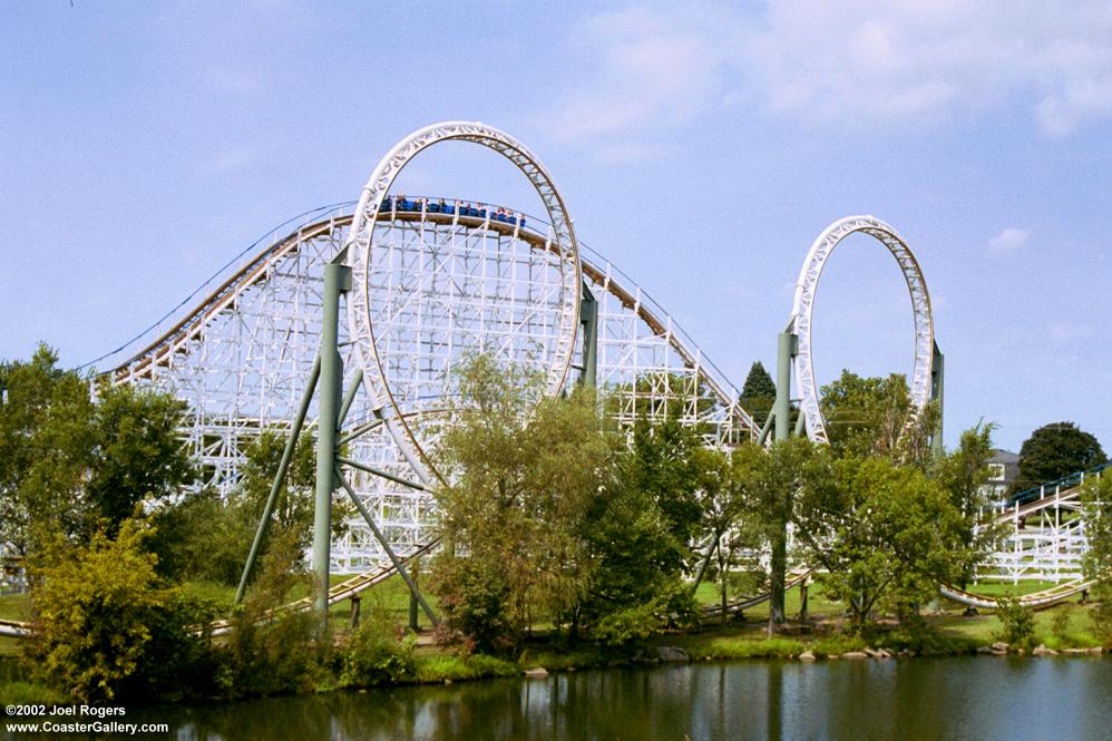 Tornado damage in Iowa - Tornado wooden roller coaster in the Midwest United States