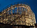 Roller coaster at night